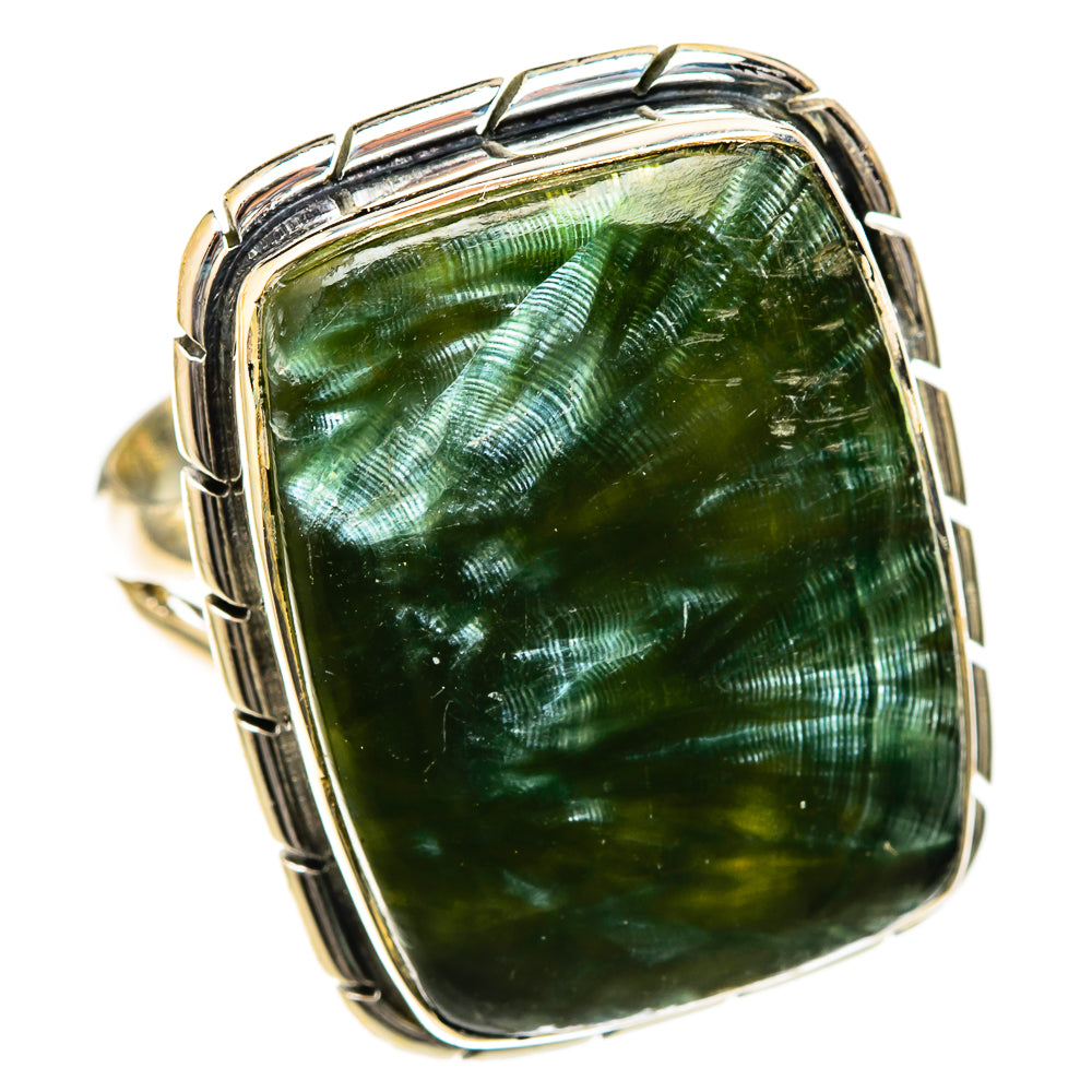 Seraphinite Rings handcrafted by Ana Silver Co - RING122604 - Photo 2