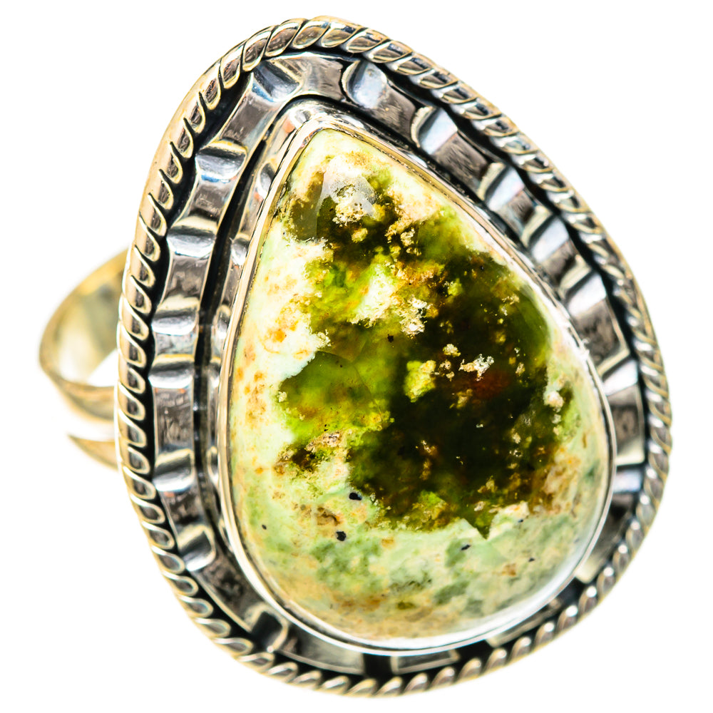 Australian Green Opal Rings handcrafted by Ana Silver Co - RING122621 - Photo 2