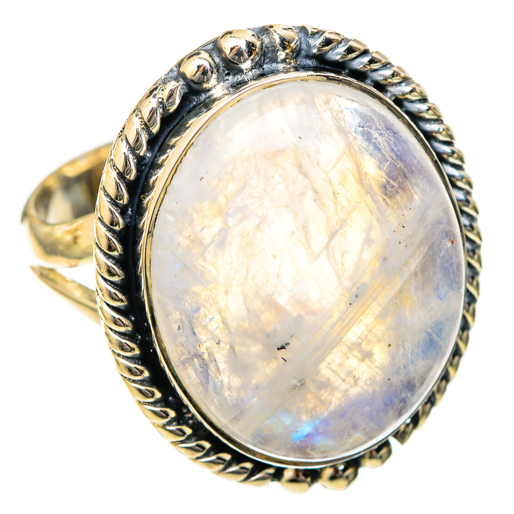 Rainbow Moonstone Rings handcrafted by Ana Silver Co - RING122632 - Photo 2