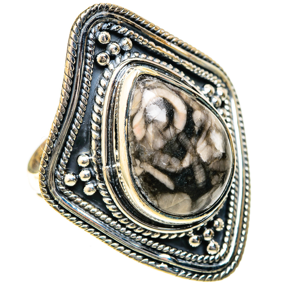 Crinoid Fossil Rings handcrafted by Ana Silver Co - RING122646 - Photo 2