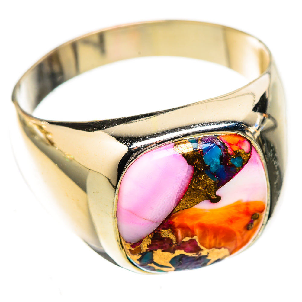 Kingman Pink Dahlia Turquoise Rings handcrafted by Ana Silver Co - RING122691 - Photo 2