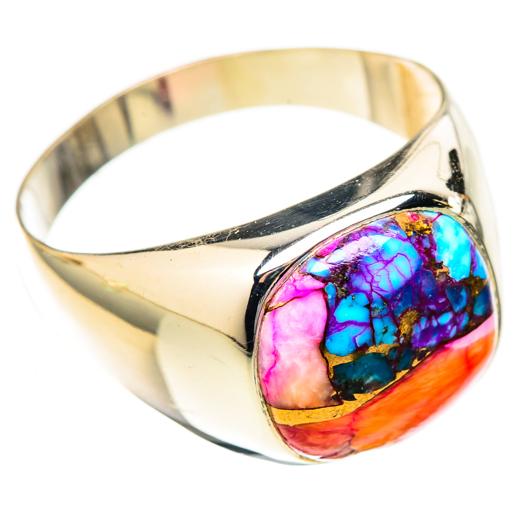 Kingman Pink Dahlia Turquoise Rings handcrafted by Ana Silver Co - RING122710 - Photo 2