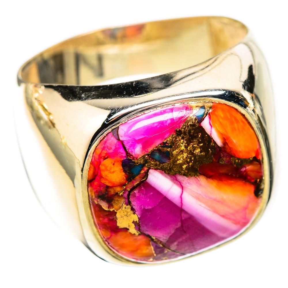 Kingman Pink Dahlia Turquoise Rings handcrafted by Ana Silver Co - RING122760 - Photo 2