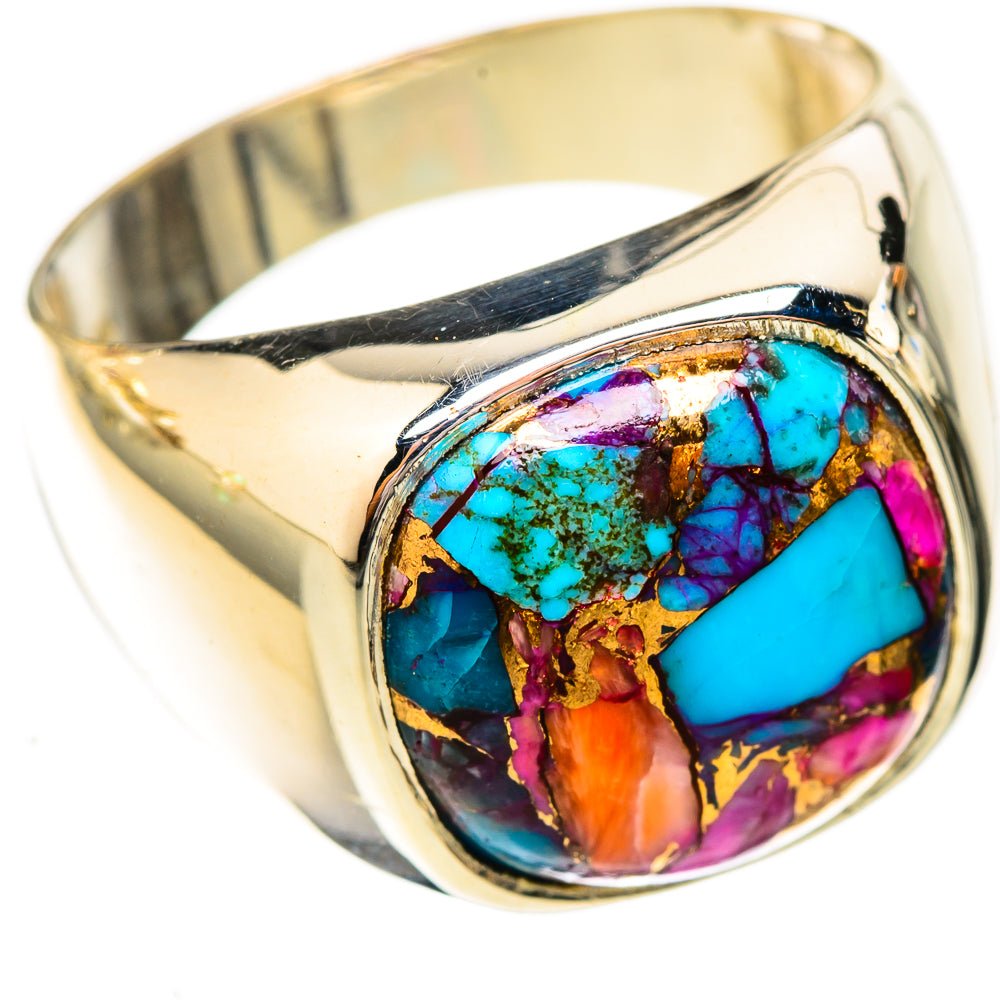 Kingman Pink Dahlia Turquoise Rings handcrafted by Ana Silver Co - RING122787 - Photo 2