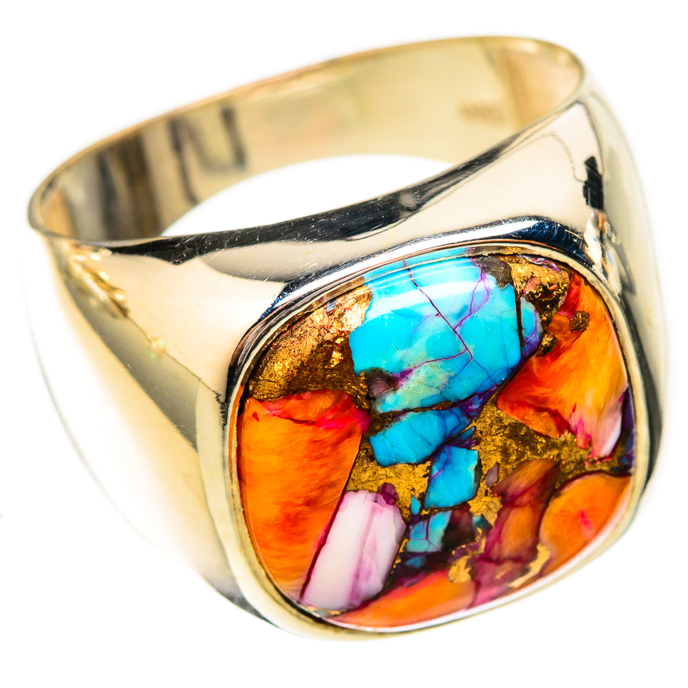 Kingman Pink Dahlia Turquoise Rings handcrafted by Ana Silver Co - RING122788 - Photo 2