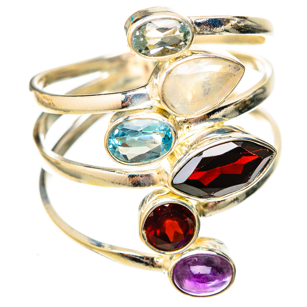 Rainbow Moonstone Rings handcrafted by Ana Silver Co - RING122854 - Photo 2
