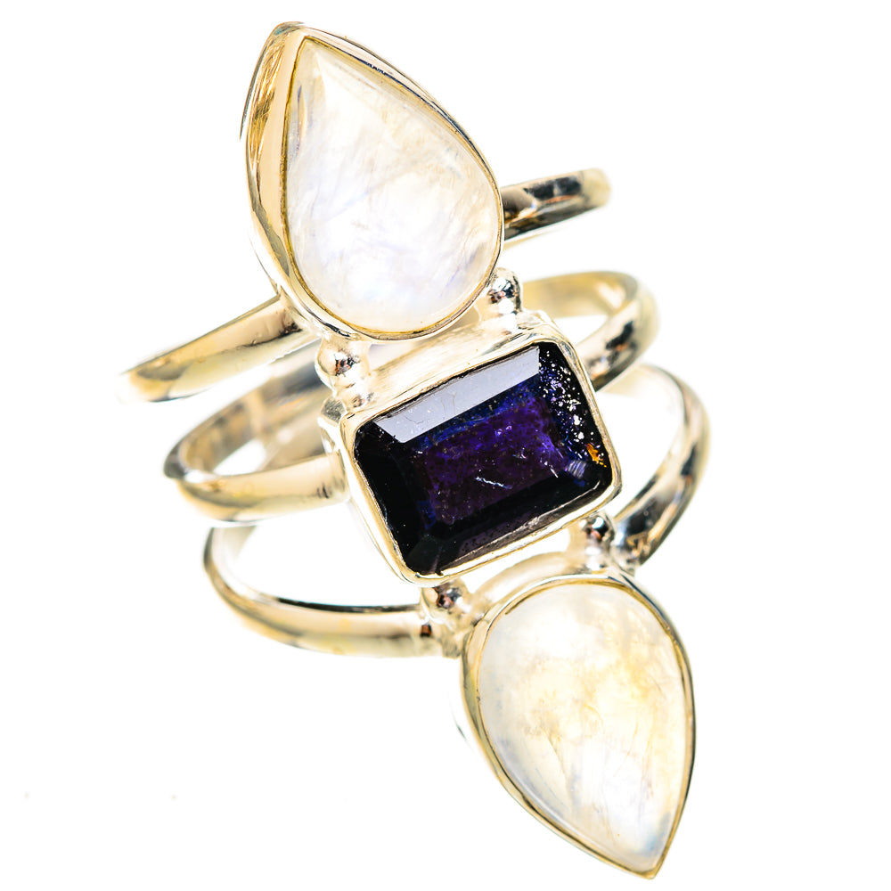 Rainbow Moonstone Rings handcrafted by Ana Silver Co - RING122908 - Photo 2