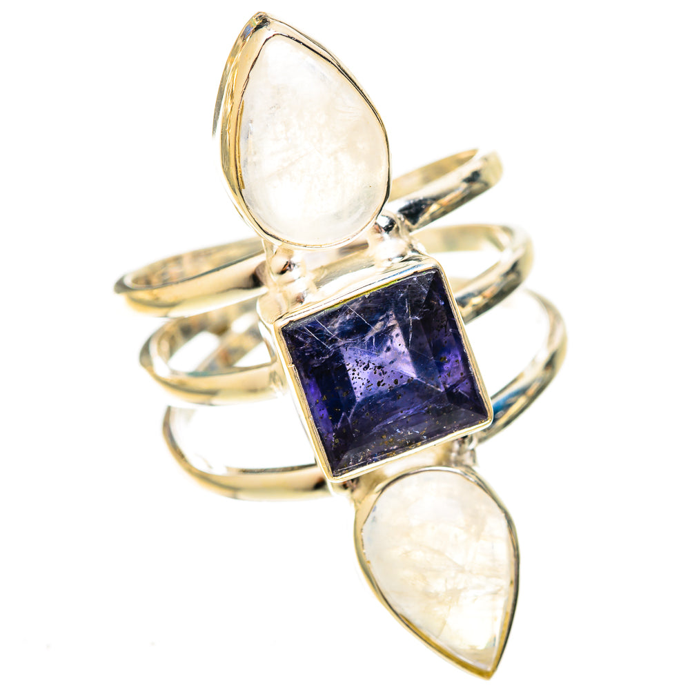 Rainbow Moonstone Rings handcrafted by Ana Silver Co - RING122959 - Photo 2