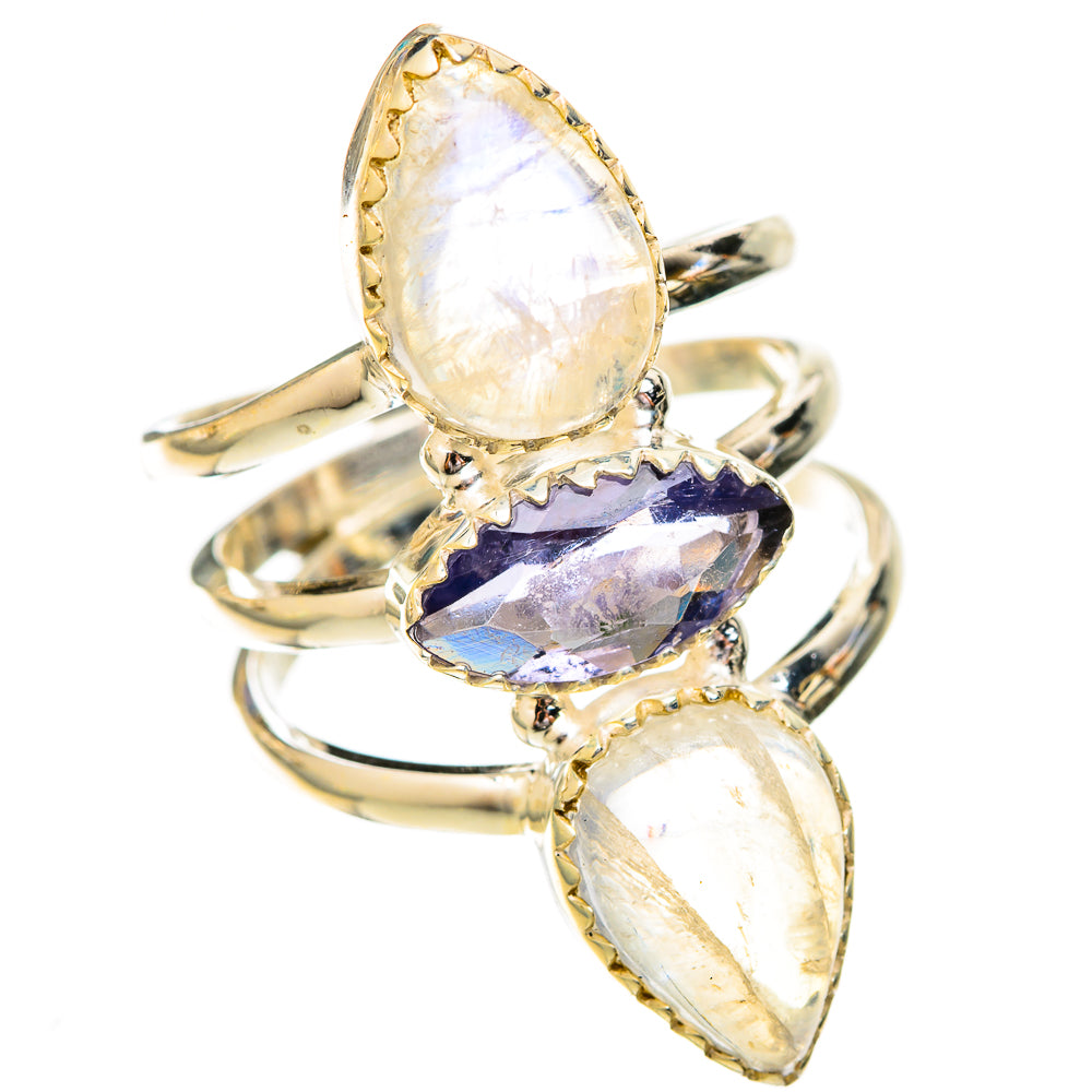 Rainbow Moonstone Rings handcrafted by Ana Silver Co - RING122960 - Photo 2