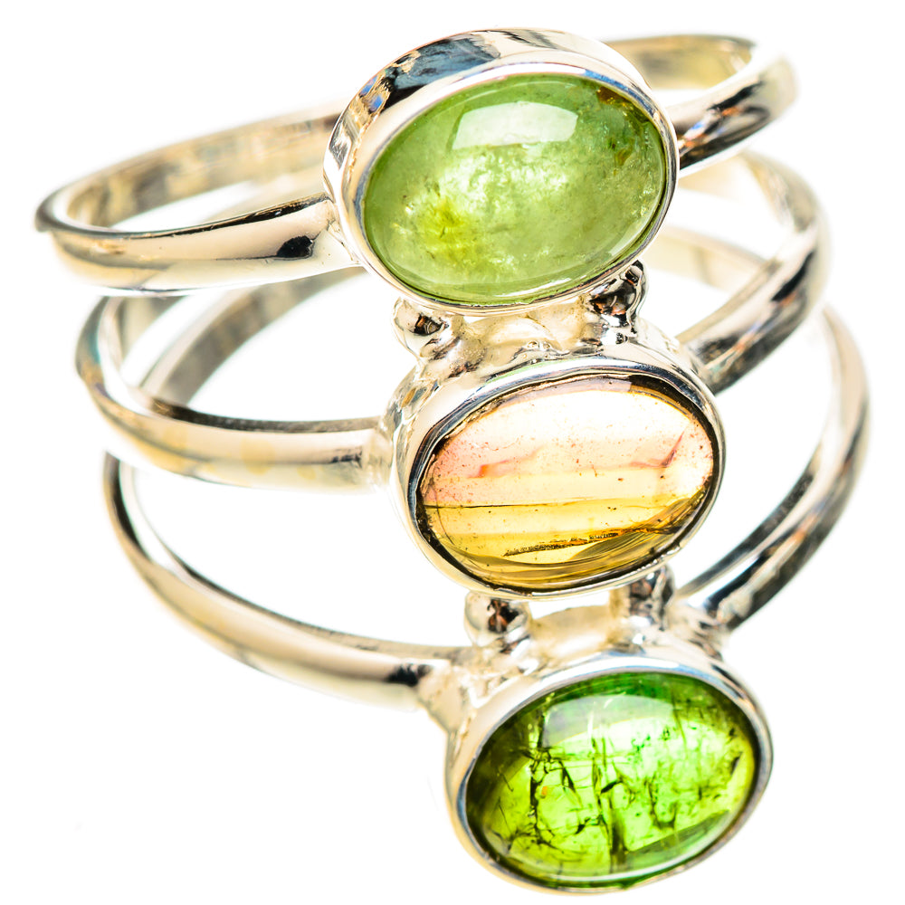 Green Tourmaline Rings handcrafted by Ana Silver Co - RING122990 - Photo 2