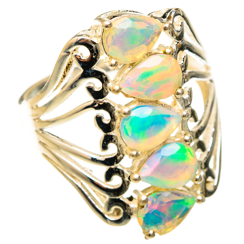 Ethiopian Opal Rings handcrafted by Ana Silver Co - RING123033 - Photo 2