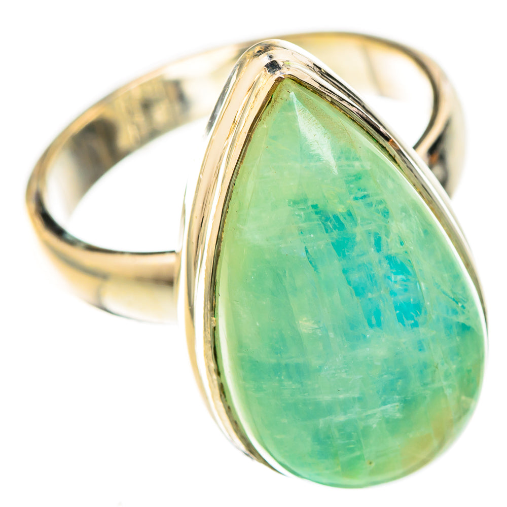 Green Moonstone Rings handcrafted by Ana Silver Co - RING123060 - Photo 2