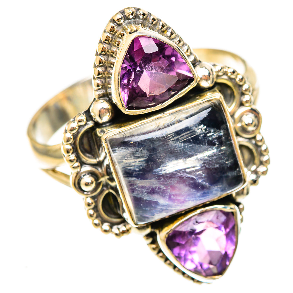 Rainbow Moonstone Rings handcrafted by Ana Silver Co - RING123100 - Photo 2