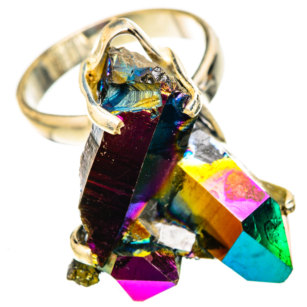 Titanium Sunshine Druzy Rings handcrafted by Ana Silver Co - RING123241 - Photo 2