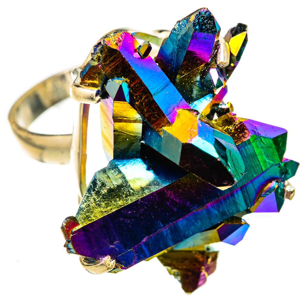 Titanium Sunshine Druzy Rings handcrafted by Ana Silver Co - RING123258 - Photo 2