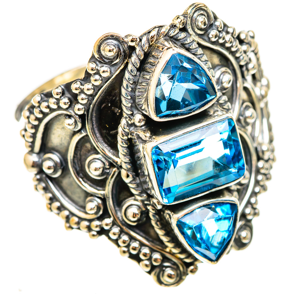 Swiss Blue Topaz Rings handcrafted by Ana Silver Co - RING123260 - Photo 2