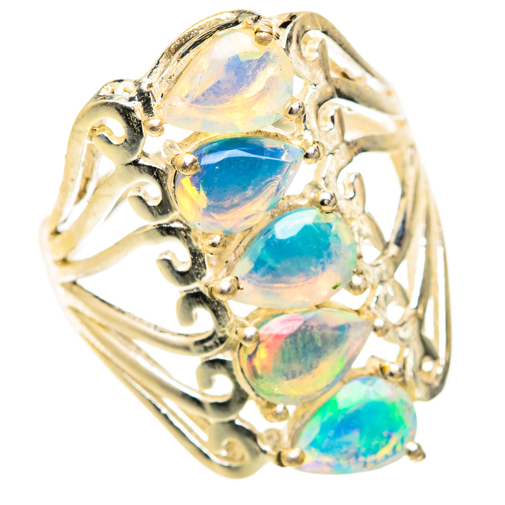 Ethiopian Opal Rings handcrafted by Ana Silver Co - RING123395 - Photo 2