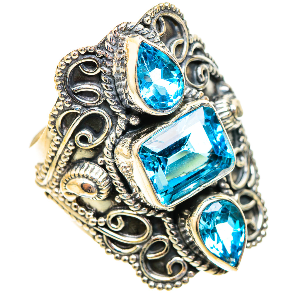 Swiss Blue Topaz Rings handcrafted by Ana Silver Co - RING123530 - Photo 2
