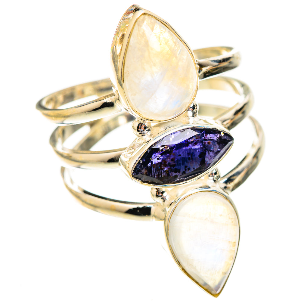 Rainbow Moonstone Rings handcrafted by Ana Silver Co - RING123562 - Photo 2