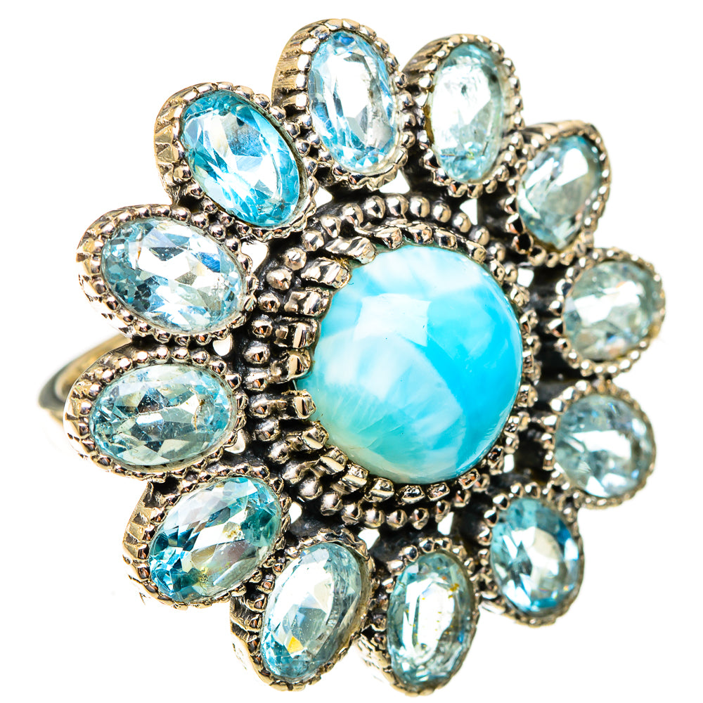 Larimar Rings handcrafted by Ana Silver Co - RING123564 - Photo 2