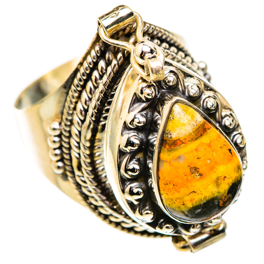 Bumble Bee Jasper Rings handcrafted by Ana Silver Co - RING123627 - Photo 2