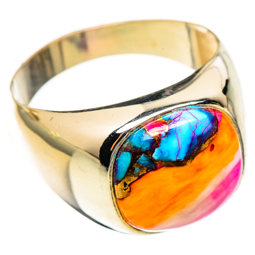 Kingman Pink Dahlia Turquoise Rings handcrafted by Ana Silver Co - RING123682 - Photo 2