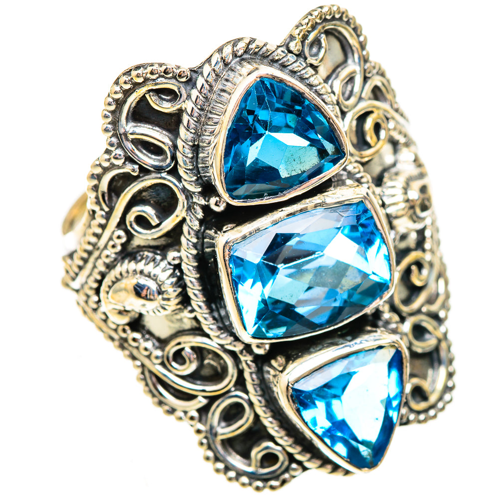 Swiss Blue Topaz Rings handcrafted by Ana Silver Co - RING123856 - Photo 2