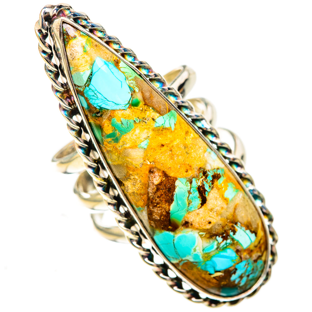 Blue Copper Composite Turquoise Rings handcrafted by Ana Silver Co - RING123863 - Photo 2