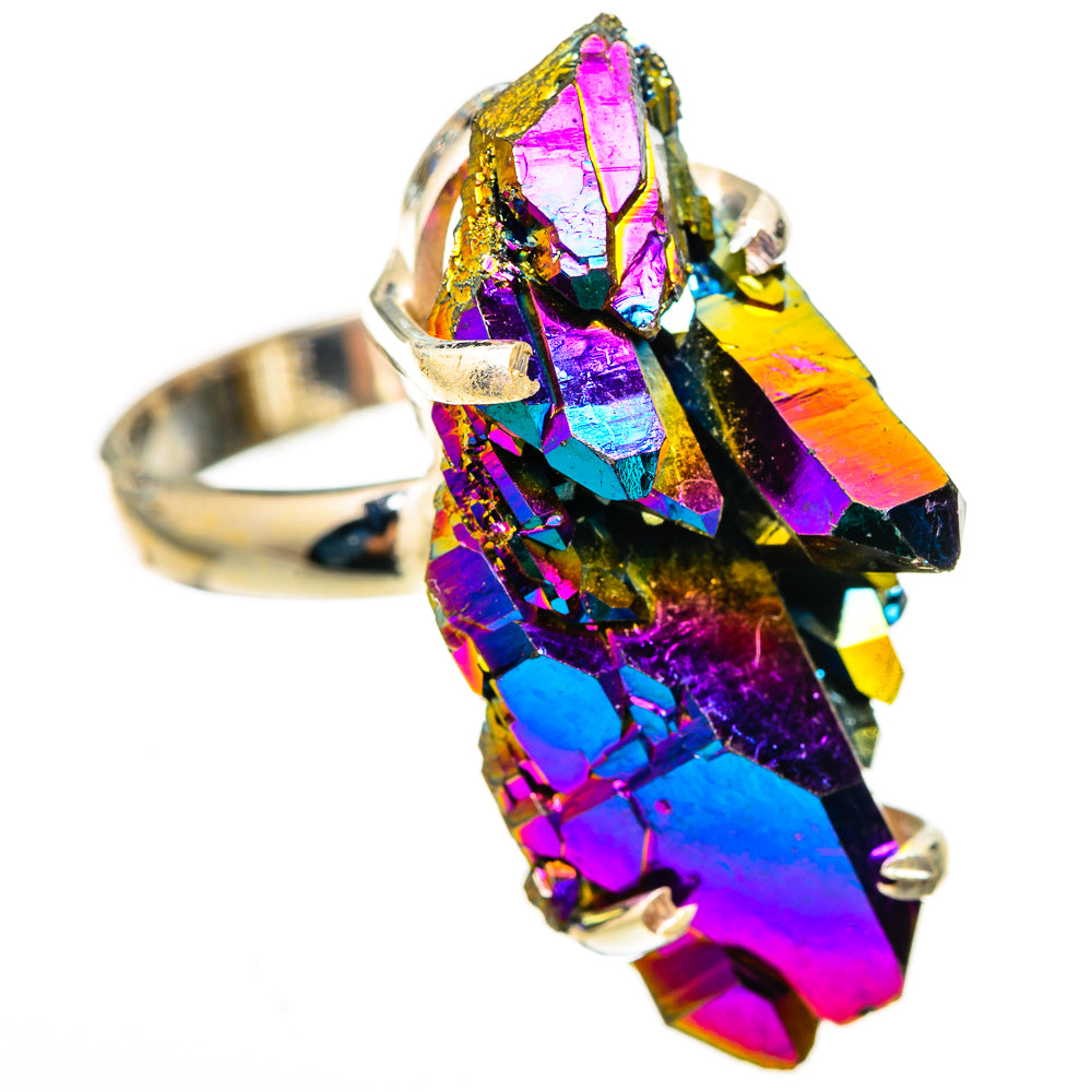 Titanium Sunshine Druzy Rings handcrafted by Ana Silver Co - RING123871 - Photo 2