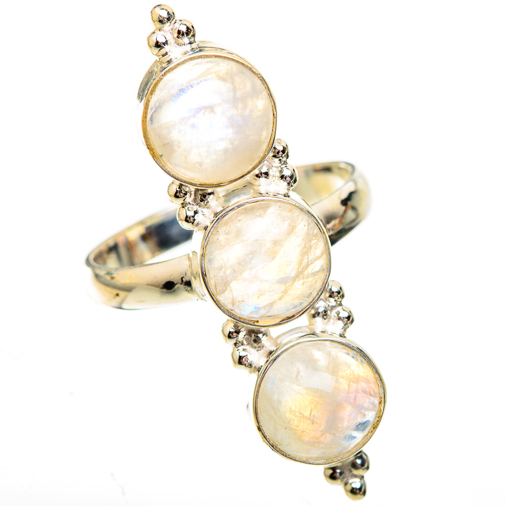 Rainbow Moonstone Rings handcrafted by Ana Silver Co - RING123886 - Photo 2