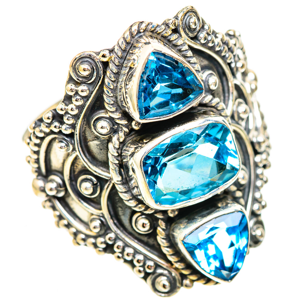 Swiss Blue Topaz Rings handcrafted by Ana Silver Co - RING123892 - Photo 2