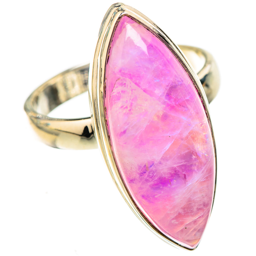 Pink Moonstone Rings handcrafted by Ana Silver Co - RING124013 - Photo 2