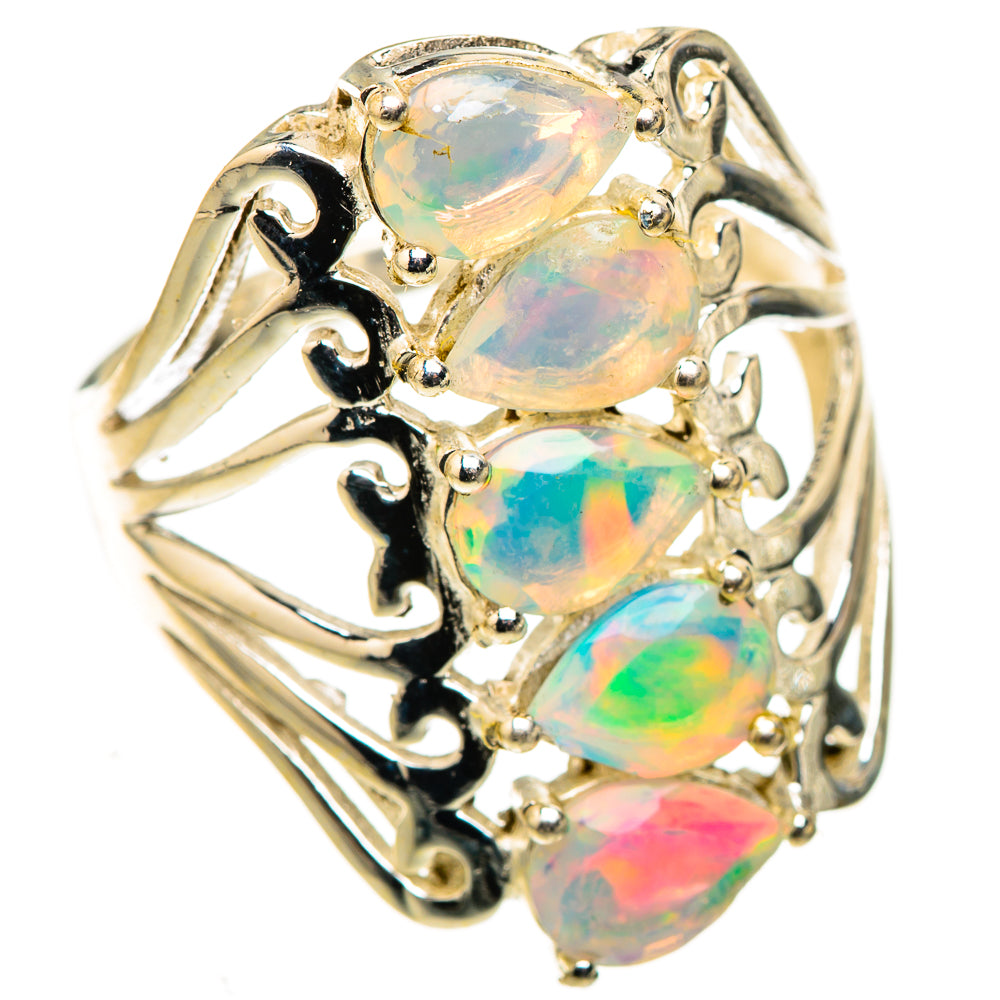 Ethiopian Opal Rings handcrafted by Ana Silver Co - RING124048 - Photo 2