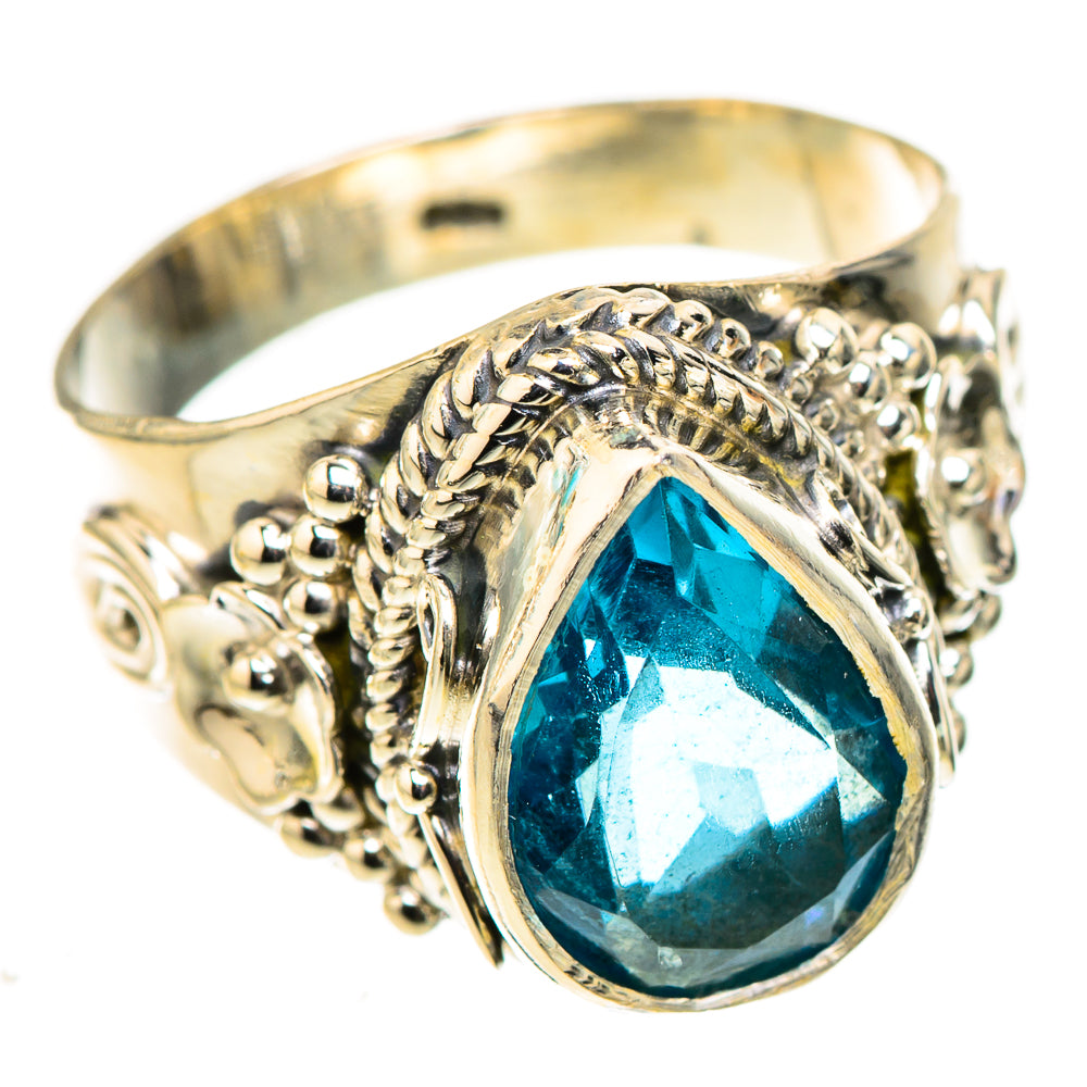 925 sterling silver ring with oval Swiss blue topaz and ornate filigree setting