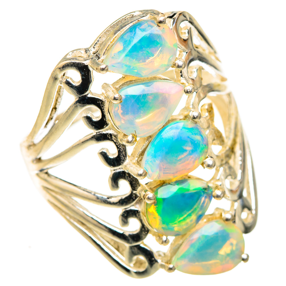 Ethiopian Opal Rings handcrafted by Ana Silver Co - RING124088 - Photo 2