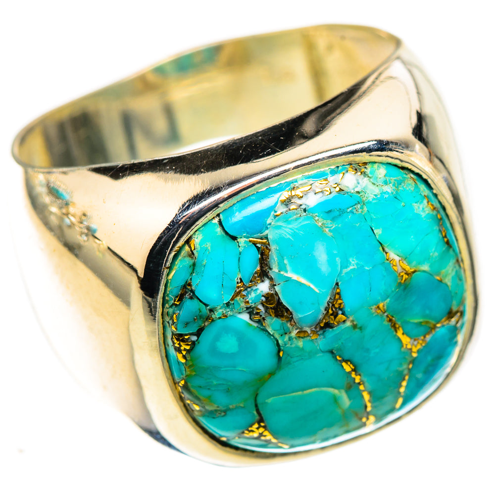 Blue Copper Composite Turquoise Rings handcrafted by Ana Silver Co - RING124090 - Photo 2