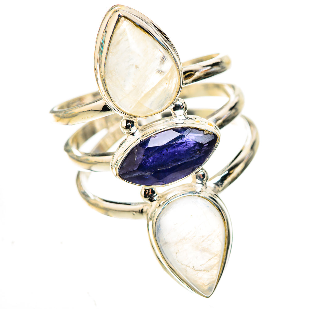 Rainbow Moonstone Rings handcrafted by Ana Silver Co - RING124135 - Photo 2