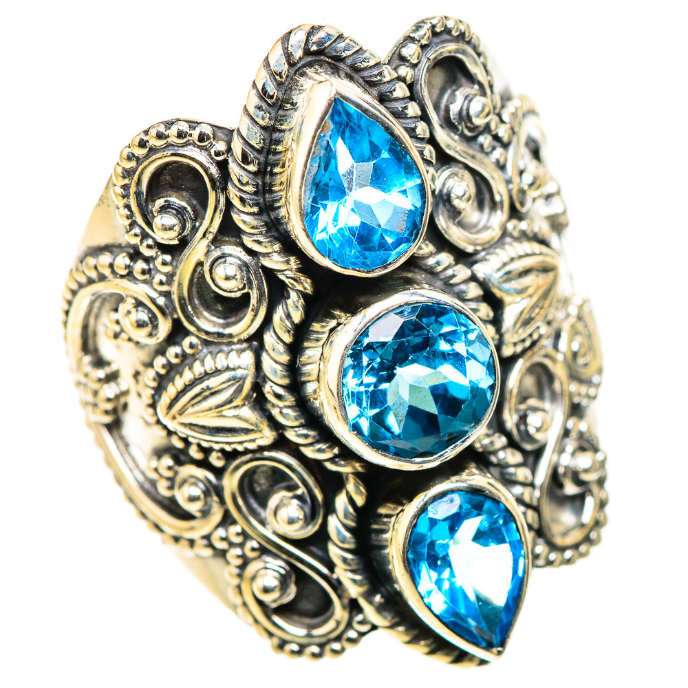 Swiss Blue Topaz Rings handcrafted by Ana Silver Co - RING124151 - Photo 2