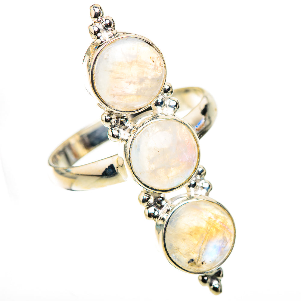 Rainbow Moonstone Rings handcrafted by Ana Silver Co - RING124164 - Photo 2
