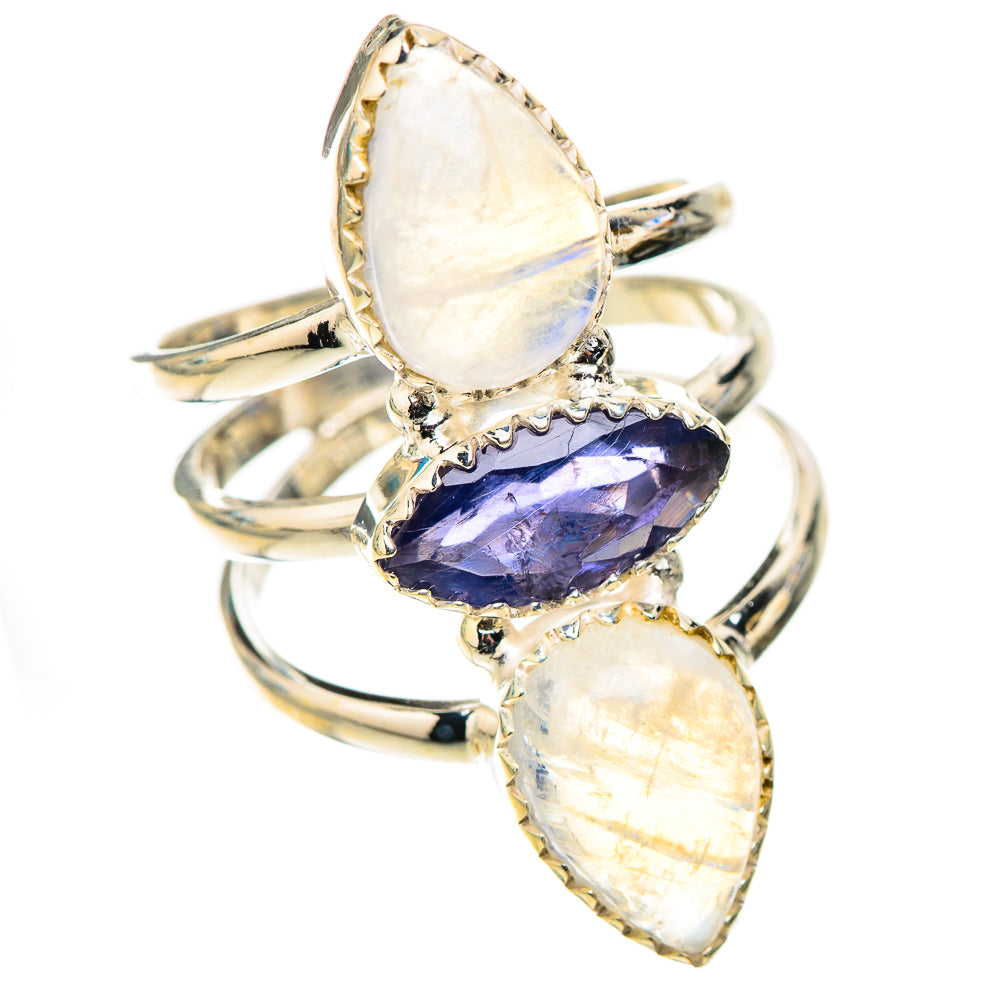 Rainbow Moonstone Rings handcrafted by Ana Silver Co - RING124180 - Photo 2