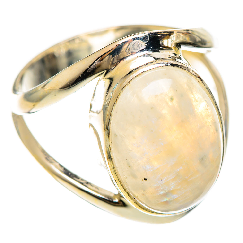 Rainbow Moonstone Rings handcrafted by Ana Silver Co - RING124216 - Photo 2