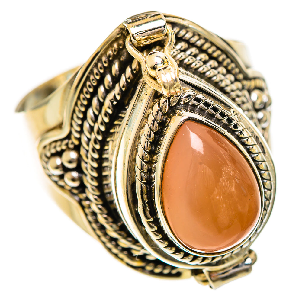 Peach Moonstone Rings handcrafted by Ana Silver Co - RING124233 - Photo 2