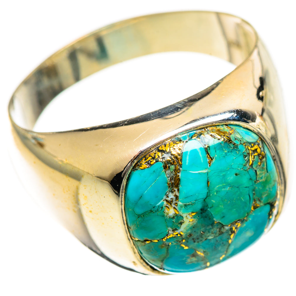 Blue Copper Composite Turquoise Rings handcrafted by Ana Silver Co - RING124280 - Photo 2