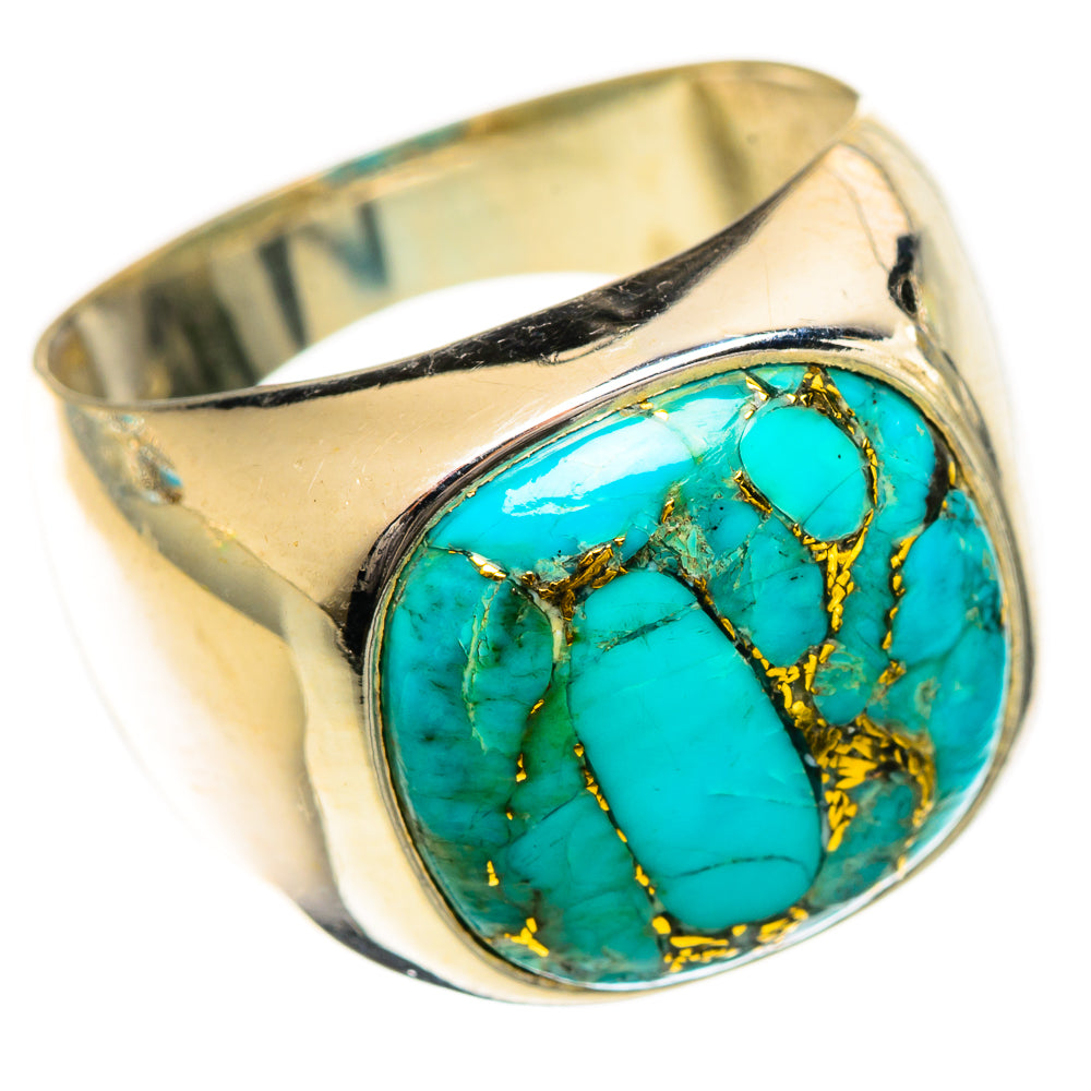 Blue Copper Composite Turquoise Rings handcrafted by Ana Silver Co - RING124372 - Photo 2