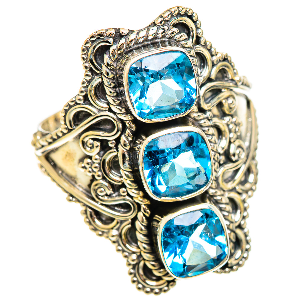Swiss Blue Topaz Rings handcrafted by Ana Silver Co - RING124399 - Photo 2