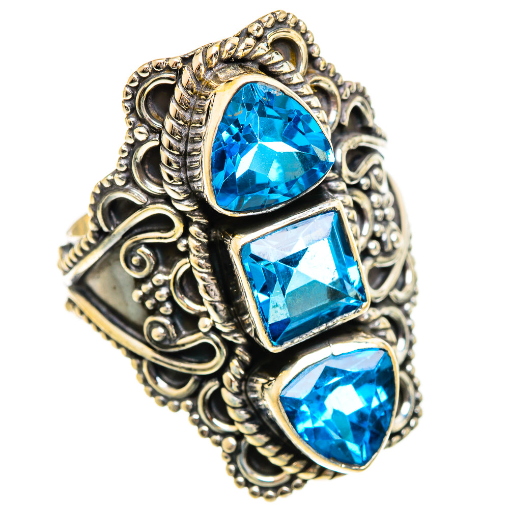 Swiss Blue Topaz Rings handcrafted by Ana Silver Co - RING124405 - Photo 2