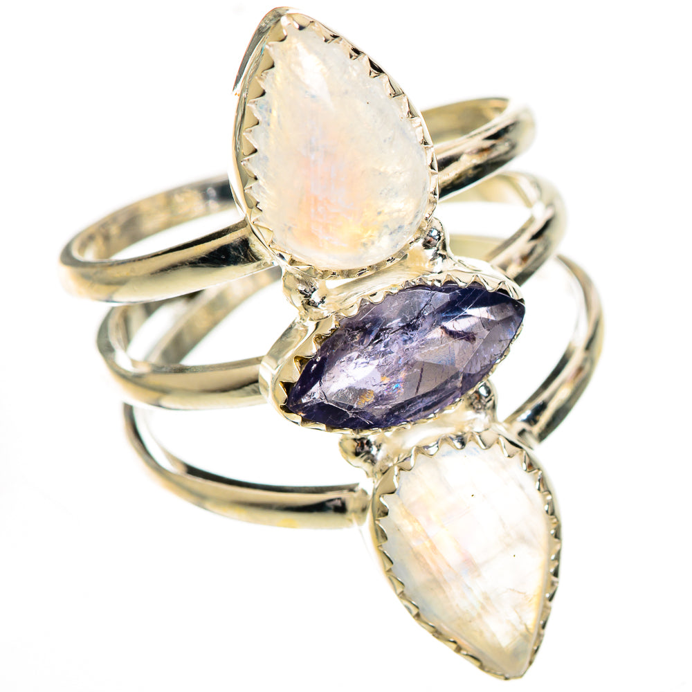 Rainbow Moonstone Rings handcrafted by Ana Silver Co - RING124436 - Photo 2