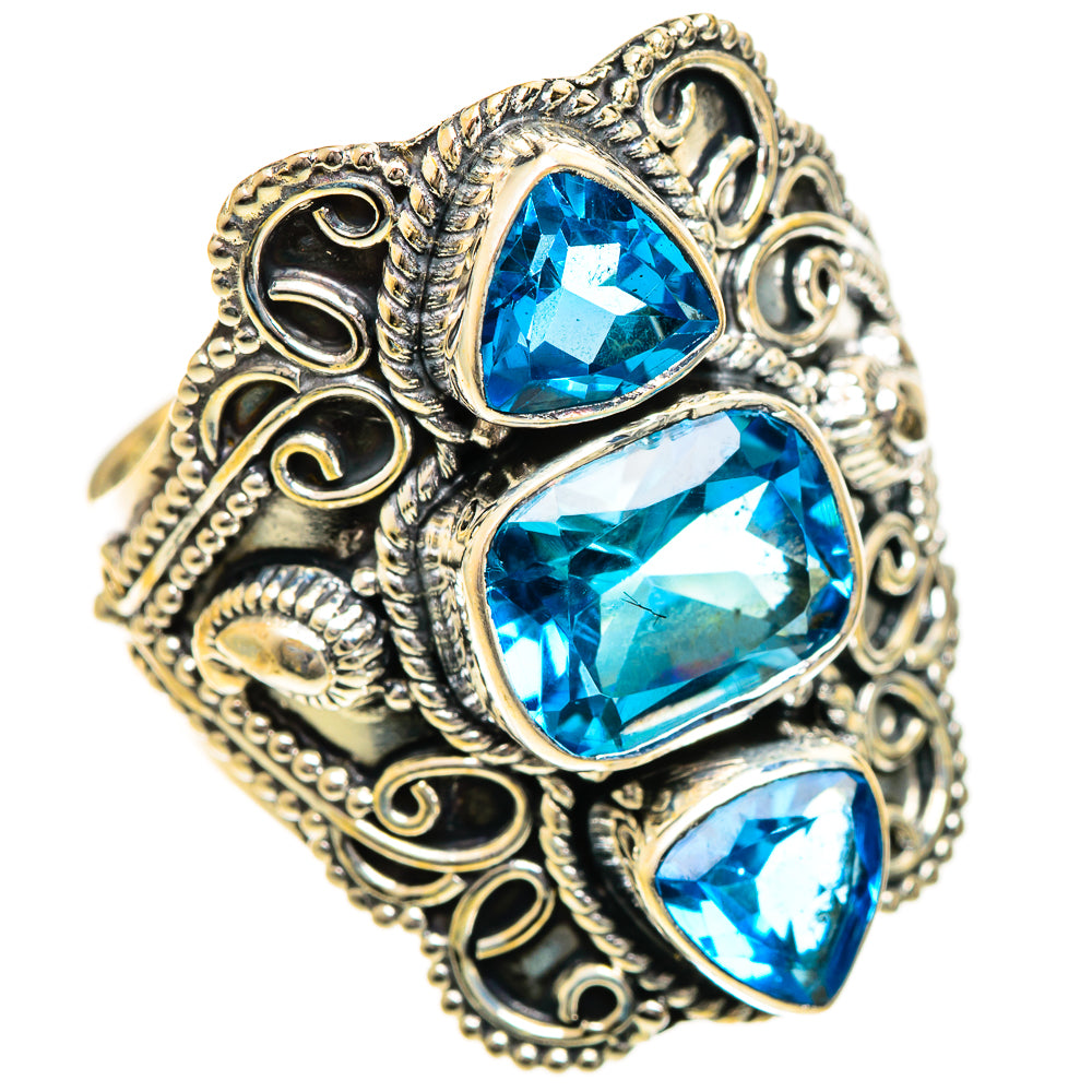 Swiss Blue Topaz Rings handcrafted by Ana Silver Co - RING124451 - Photo 2