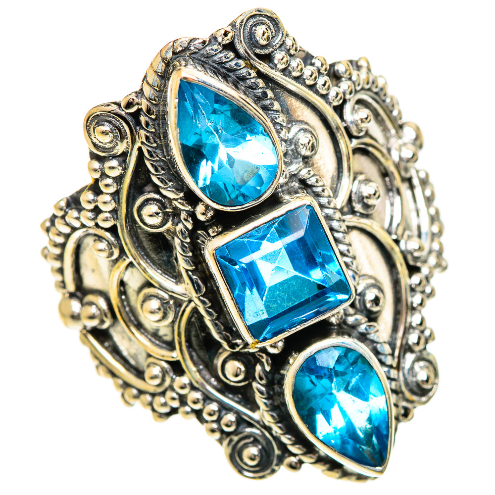 Swiss Blue Topaz Rings handcrafted by Ana Silver Co - RING124469 - Photo 2