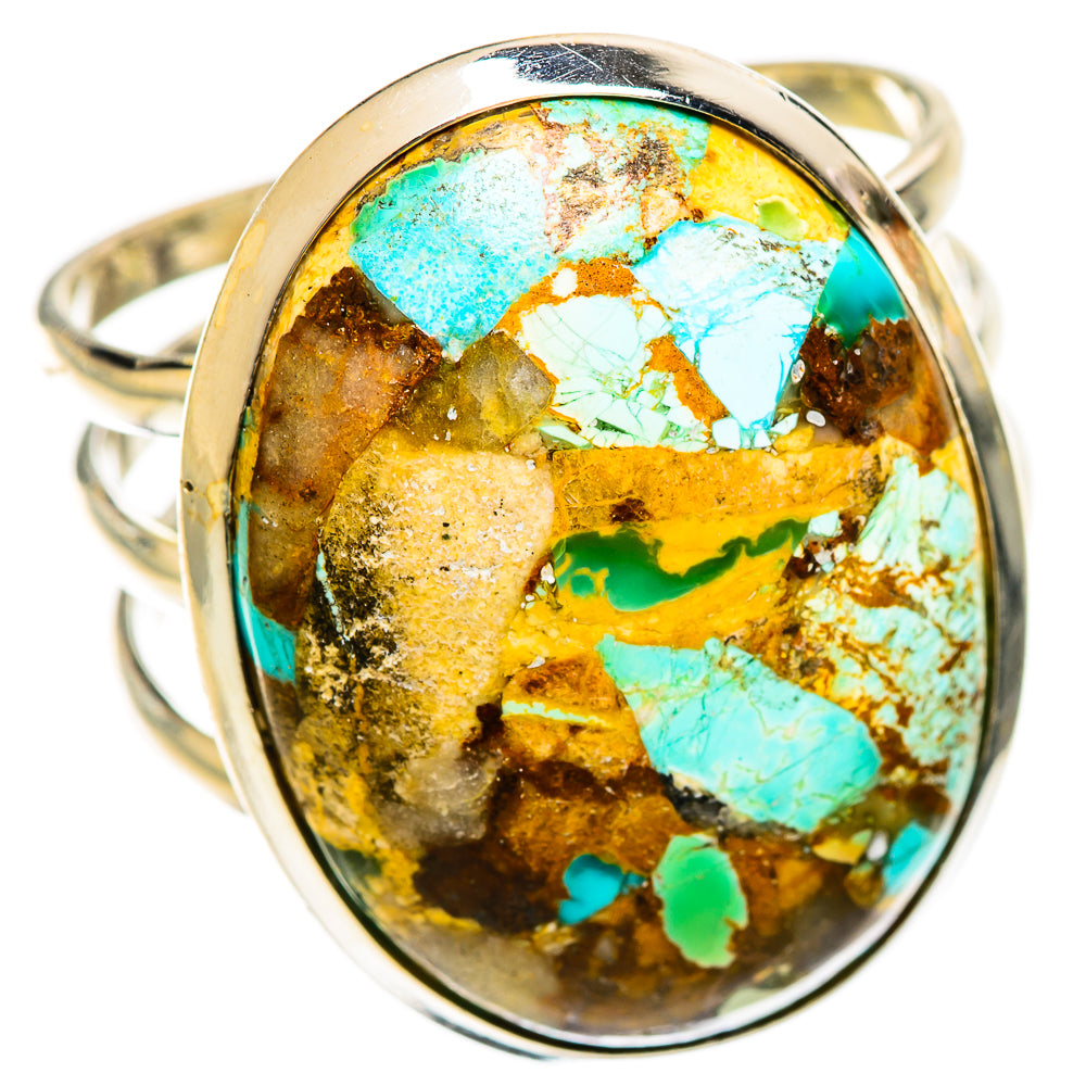 Blue Copper Composite Turquoise Rings handcrafted by Ana Silver Co - RING124470 - Photo 2